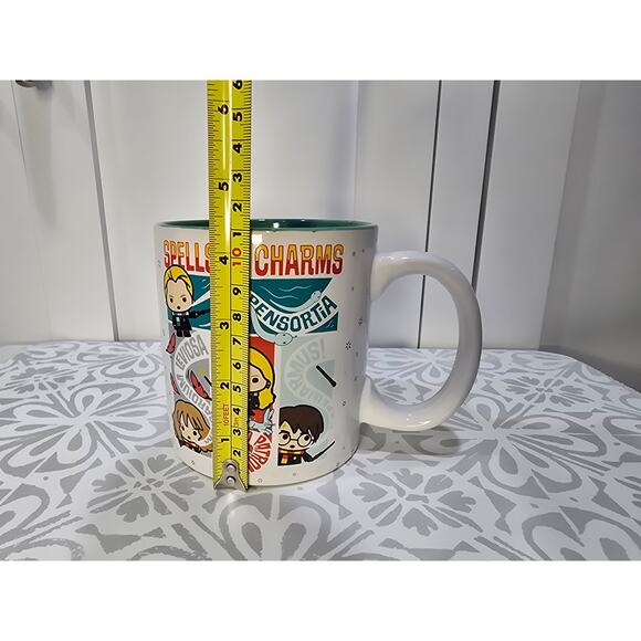 Harry Potter “Spells & Charms” 20 oz Ceramic Mug – Chibi Characters, Teal Int. - Picture 13 of 14